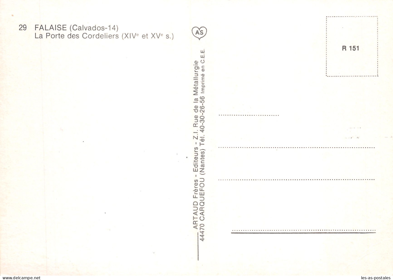14 FALAISE LA PORTE DES CORDELIERS - Falaise