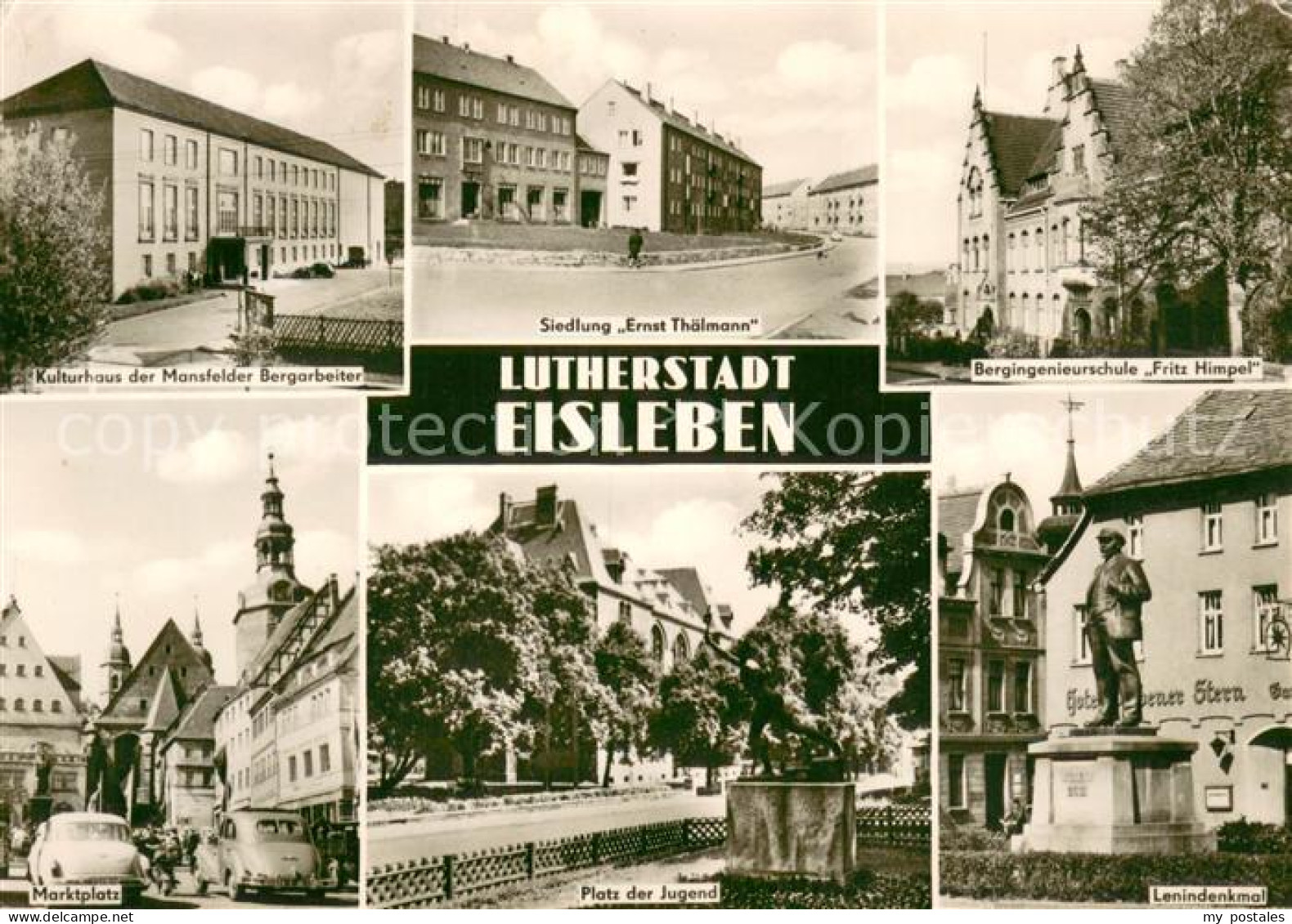 73679040 Eisleben Lutherstadt Lenindenkmal Bergingenieurschule Fritz Himpel  Eis - Eisleben