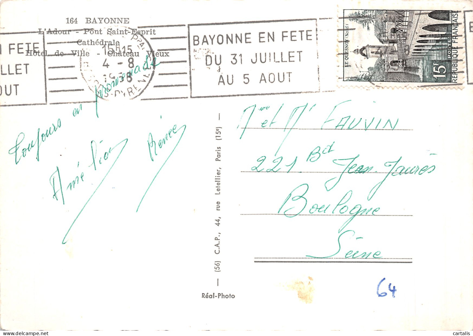 64-BAYONNE-N° 4441-B/0373 - Bayonne