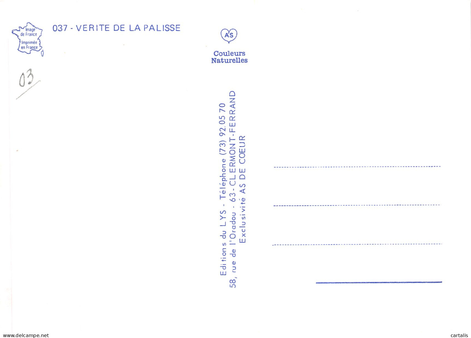 03-VERITE DE LA PALISSE-N° 4441-B/0081 - Other & Unclassified