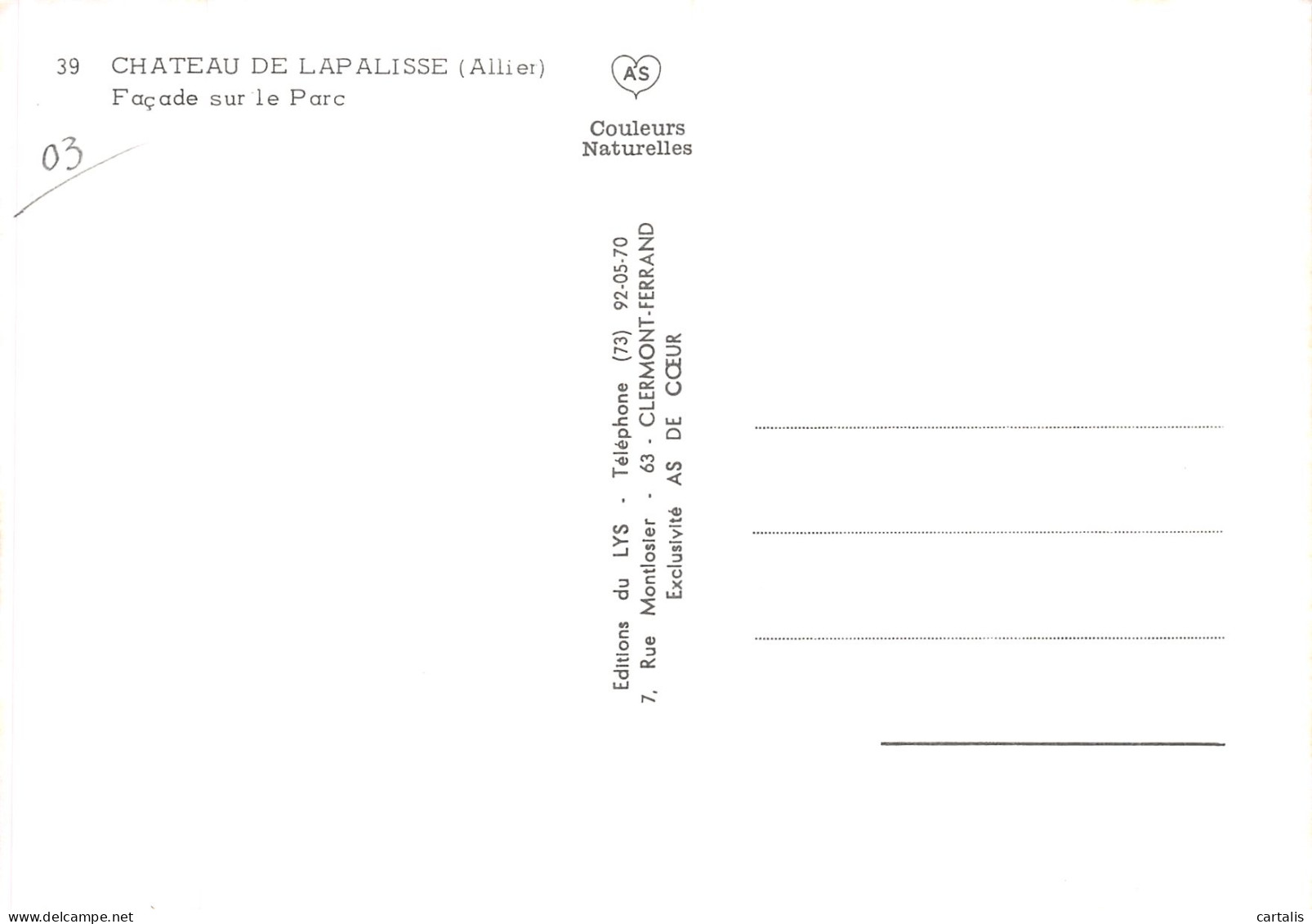 03-LAPALISSE LE CHATEAU-N° 4441-B/0083 - Lapalisse