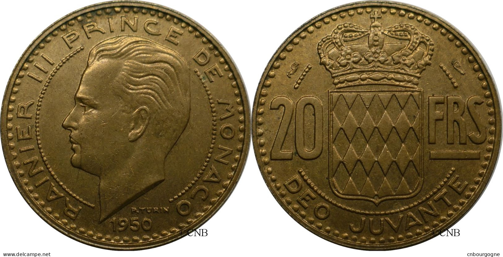 Monaco - Principauté - Rainier III - 20 Francs 1950 - SUP/AU55 - Mon6776 - 1949-1956 Alte Francs
