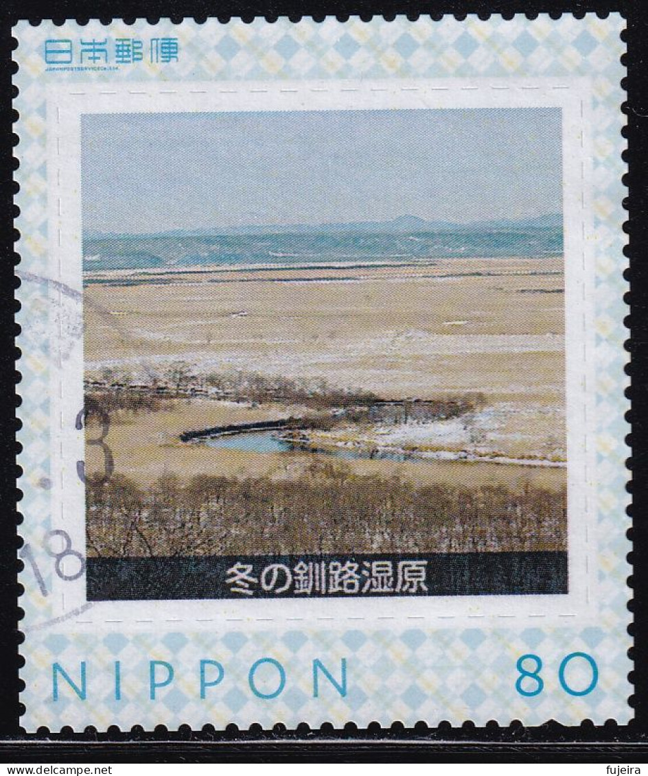 Japan Personalized Stamp, Kushiro Marsh In Winter (jpv9634) Used - Used Stamps
