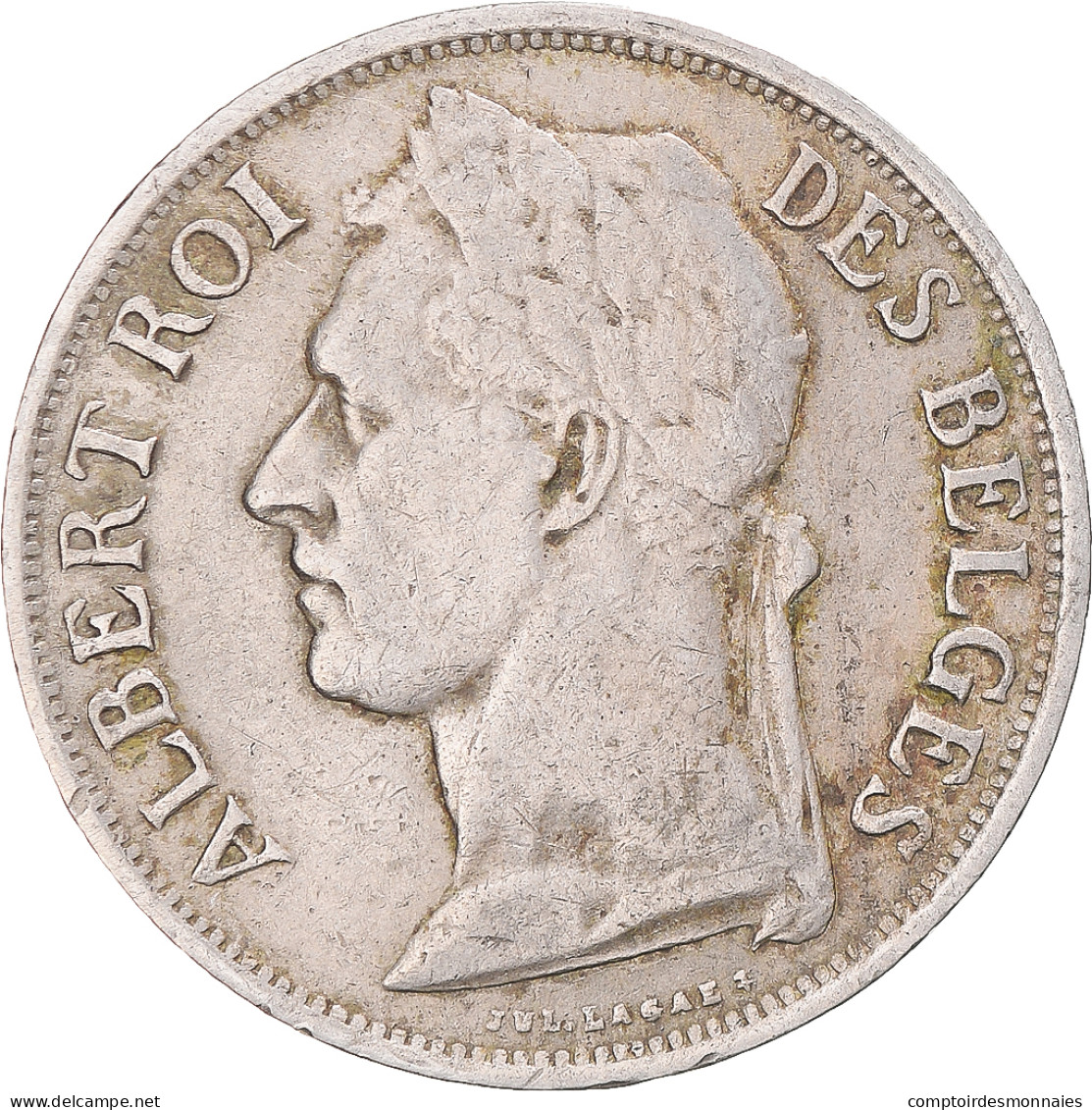 Monnaie, Congo Belge, Albert I, Franc, 1927, TTB, Cupro-nickel, KM:20 - 1910-1934: Alberto I