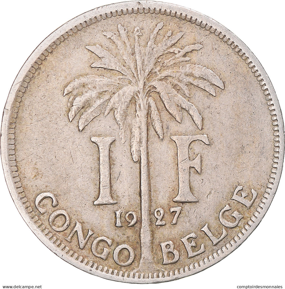 Monnaie, Congo Belge, Albert I, Franc, 1927, TTB, Cupro-nickel, KM:20 - 1910-1934: Alberto I