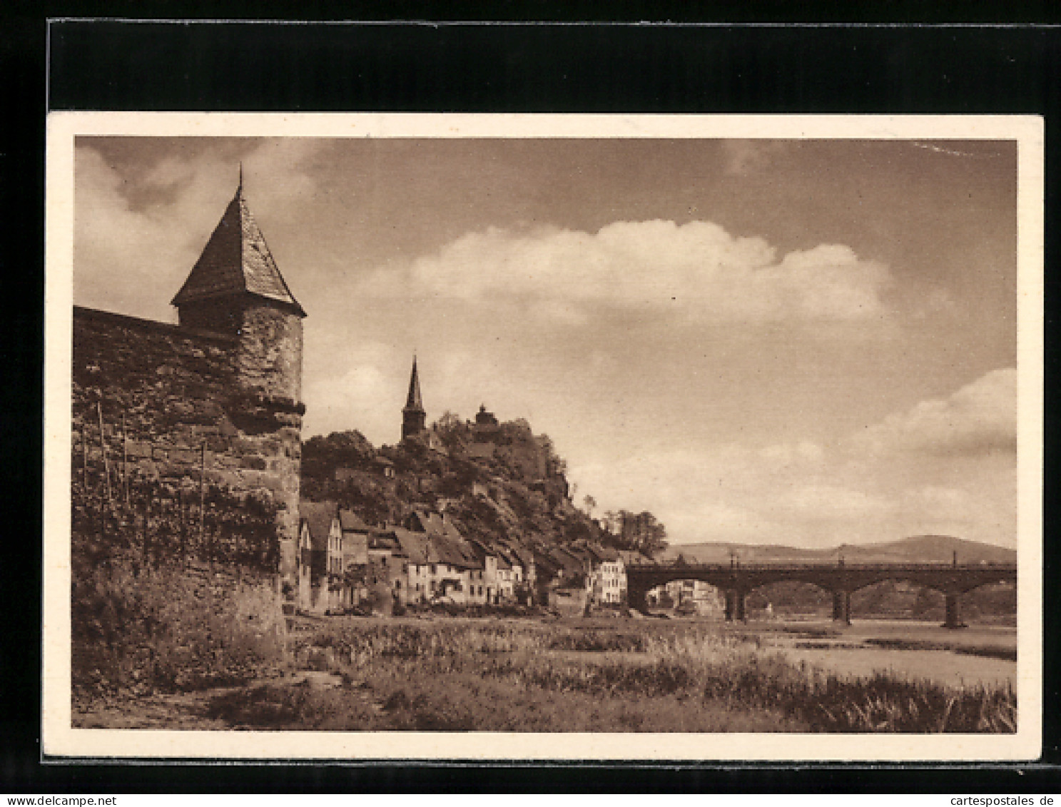AK Saarburg, Ortspartie Mit Der Burg, Ganzsache WHW Winterhilfswerk  - Briefkaarten