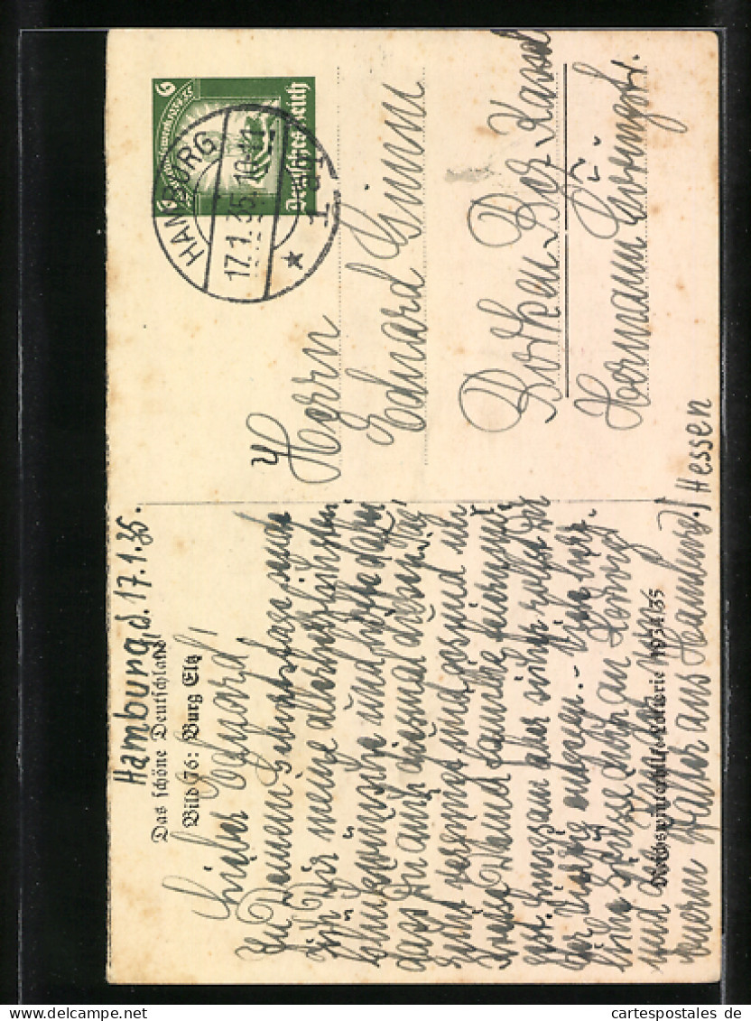 AK Das Schöne Deutschland, Bild 76: Burg Eltz, Reichswinterhilfe-Lotterie 1934 /35, Ganzsache WHW Winterhilfswerk  - Briefkaarten