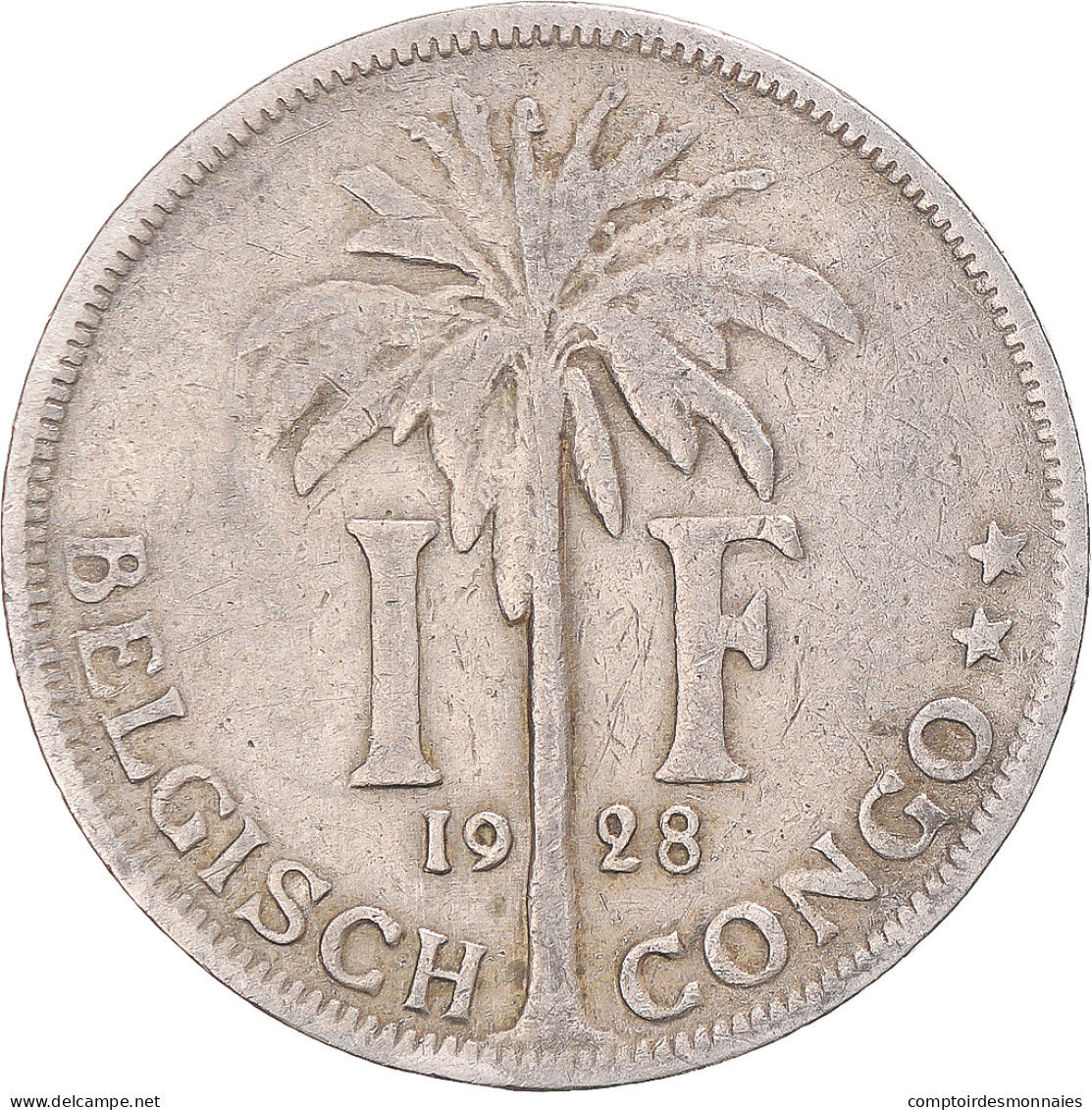 Monnaie, Congo Belge, Albert I, Franc, 1928, TTB, Cupro-nickel, KM:21 - 1910-1934: Alberto I