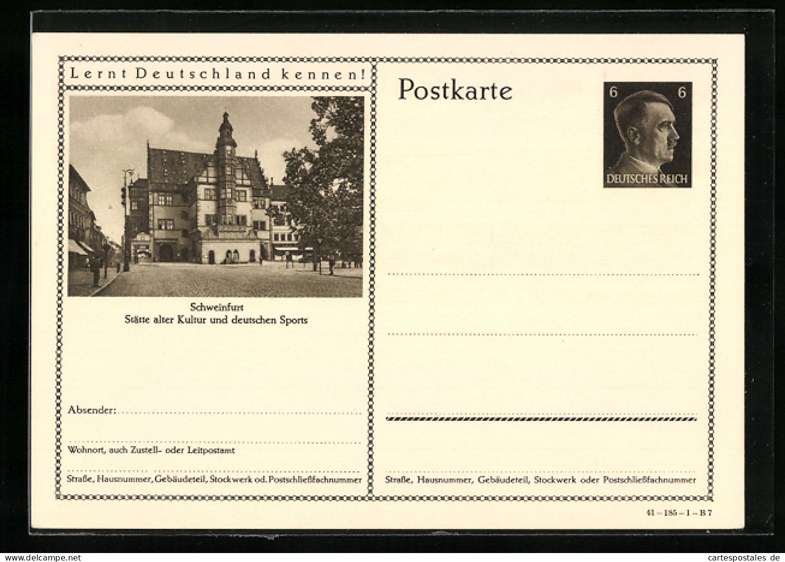 AK Schweinfurt, Am Rathaus, Ganzsache Lernt Deutschland Kennen  - Cartes Postales