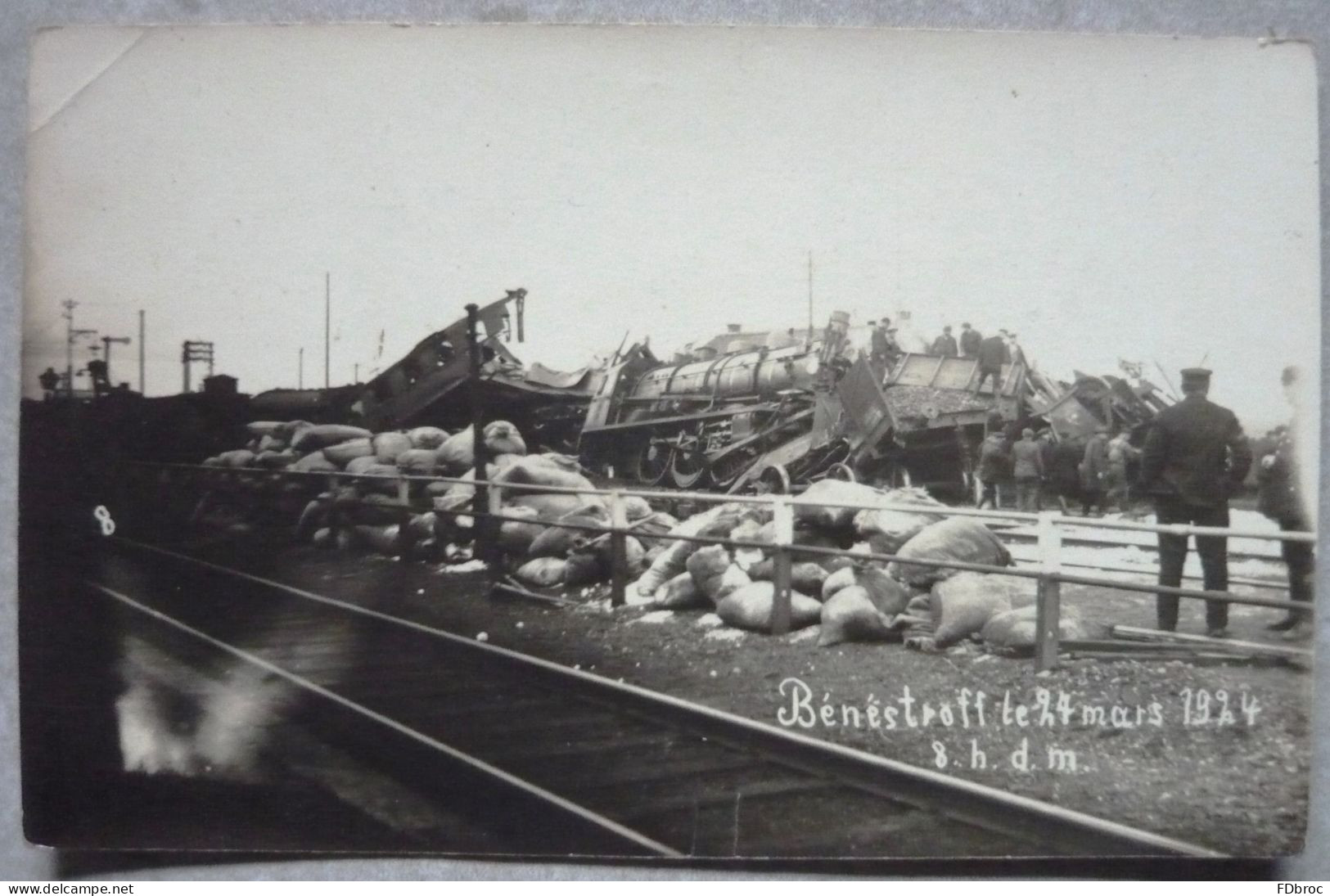 57 BENESTROFF  Carte Photo De La Catastrophe Ferroviaire - Accident De Train Le 24 Mars 1924 Locomotive - Other & Unclassified