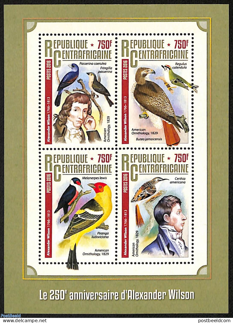Central Africa 2016 250th Anniversary Of Alexander Wilson, Mint NH, Nature - Birds - Centraal-Afrikaanse Republiek