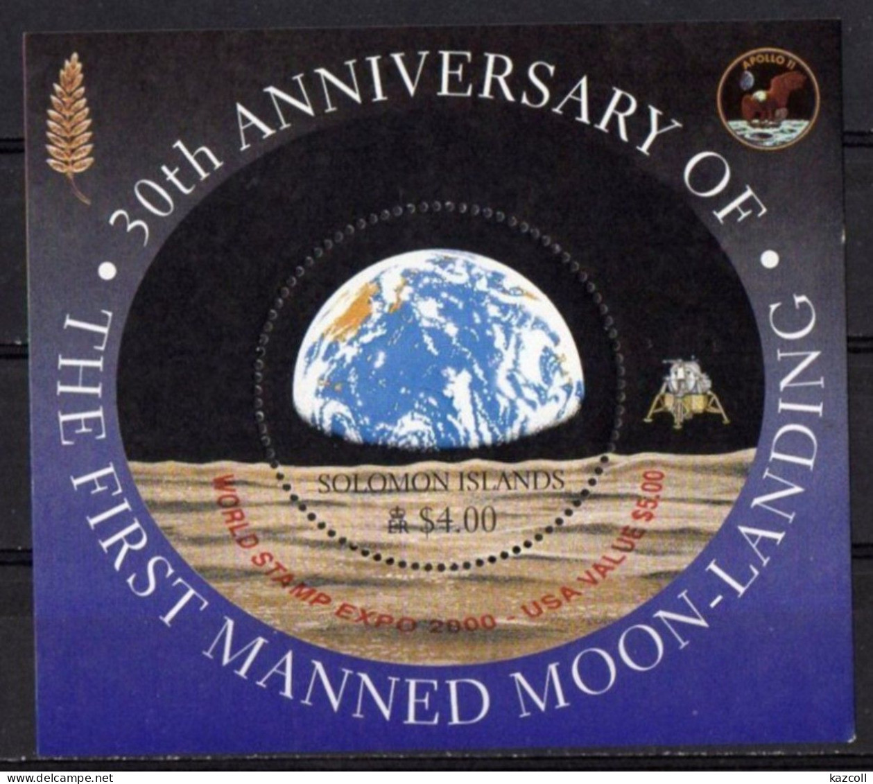 Solomon Islands  1999. Space. 30th Anniversary Of First Manned Moon Landing. Apollo 11. MNH - Isole Salomone (1978-...)