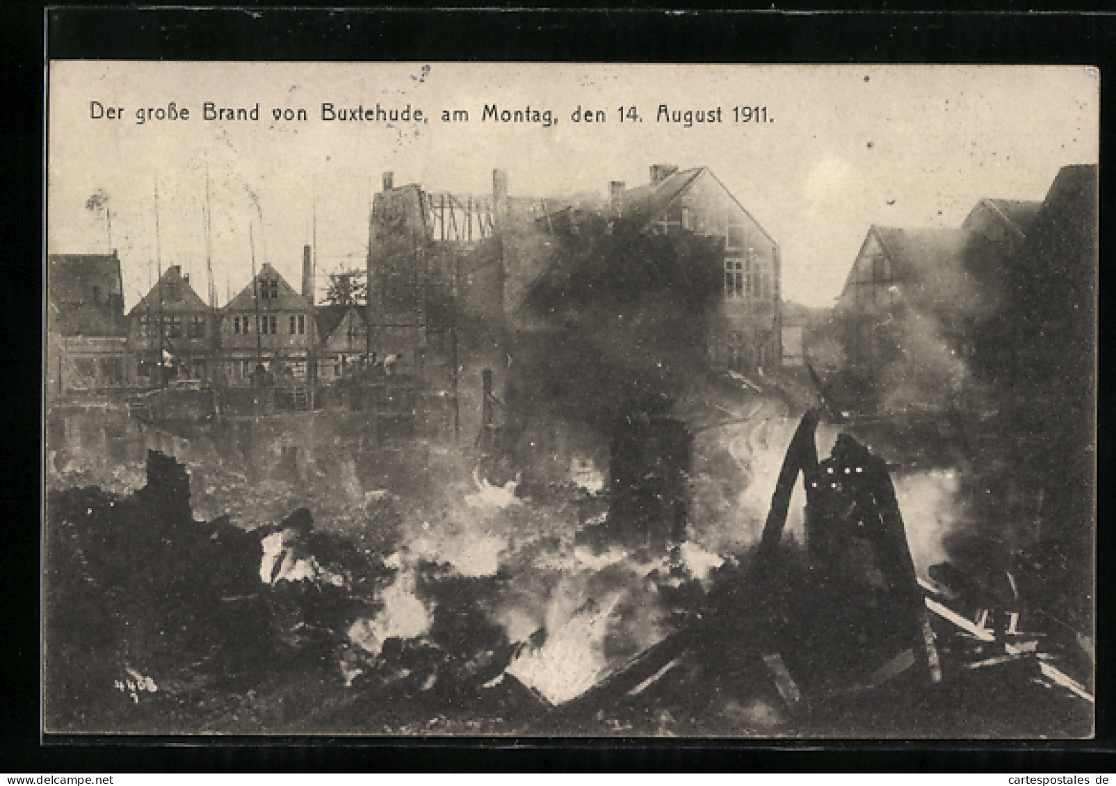 AK Buxtehude, Grosser Brand Der Stadt Am 14.8.1911  - Catástrofes