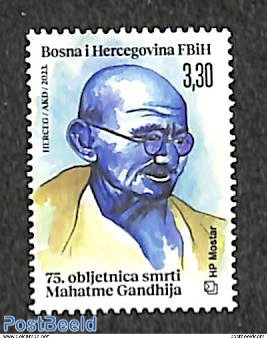 Bosnia Herzegovina - Croatic Adm. 2023 M. Gandhi 1v, Mint NH, History - Gandhi - Mahatma Gandhi