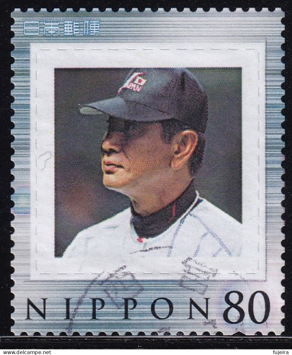 Japan Personalized Stamp, Baseball Hoshino Senichi (jpw0035) Used - Gebraucht