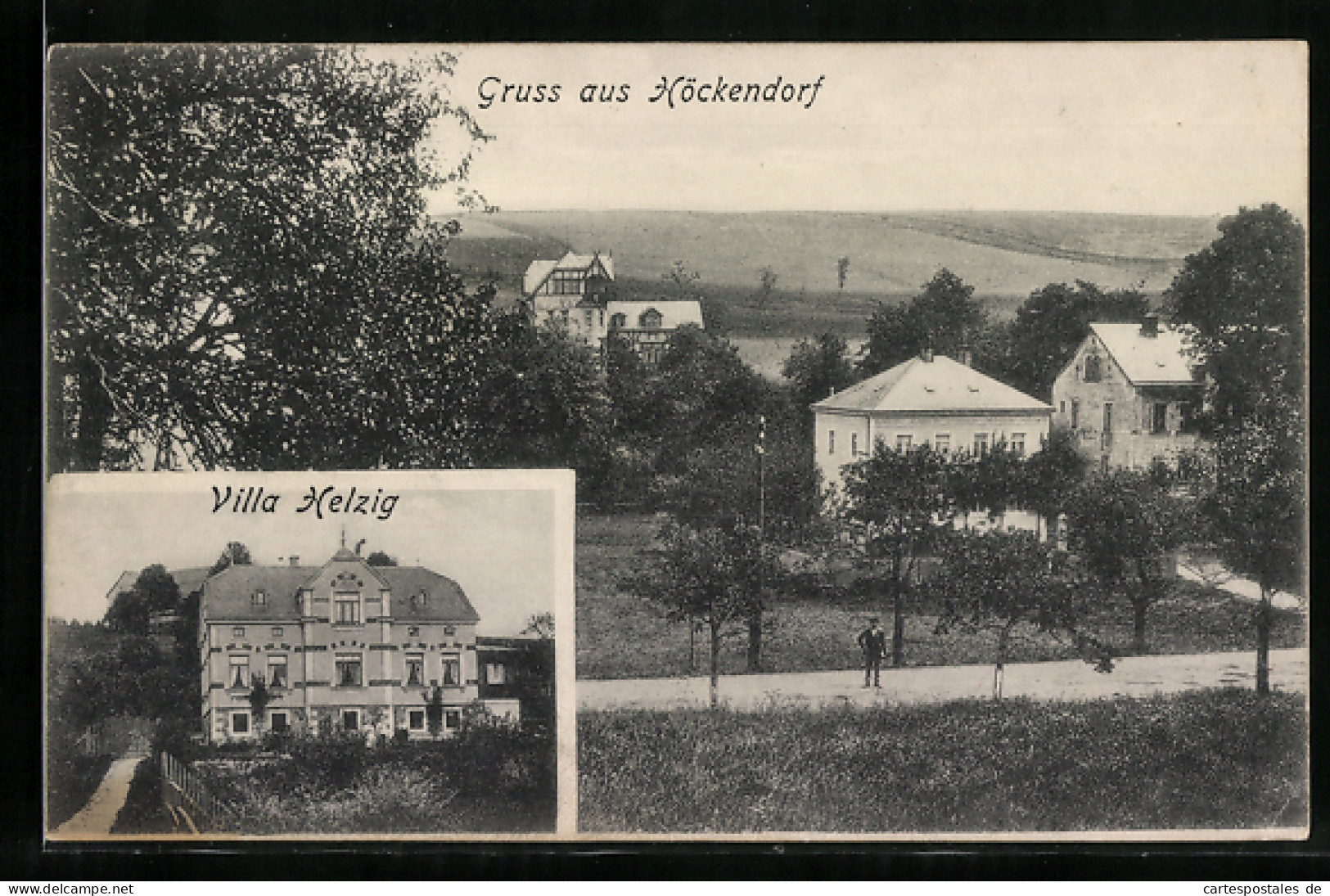 AK Höckendorf / Tharandt, Villa Helzig, Ortsansicht Mit Umgebung  - Tharandt