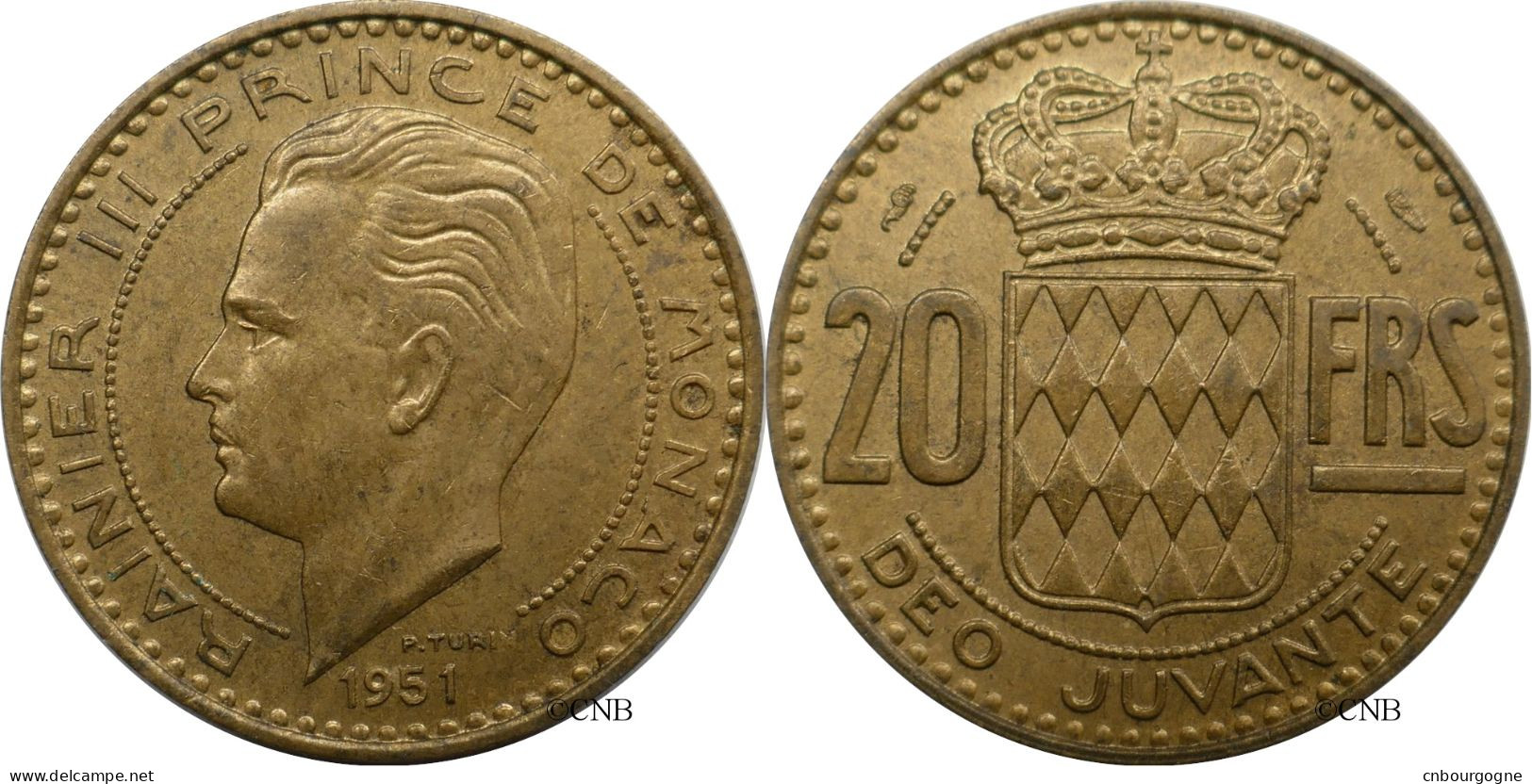 Monaco - Principauté - Rainier III - 20 Francs 1951 - SUP/AU55 - Mon6580 - 1949-1956 Franchi Antichi