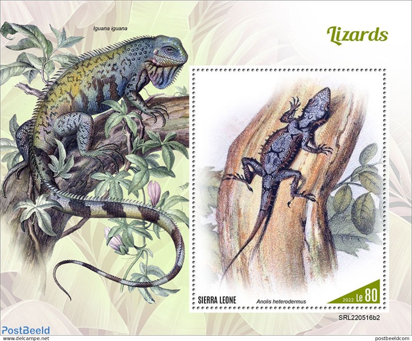 Sierra Leone 2022 Lizards, Mint NH, Nature - Animals (others & Mixed) - Other & Unclassified