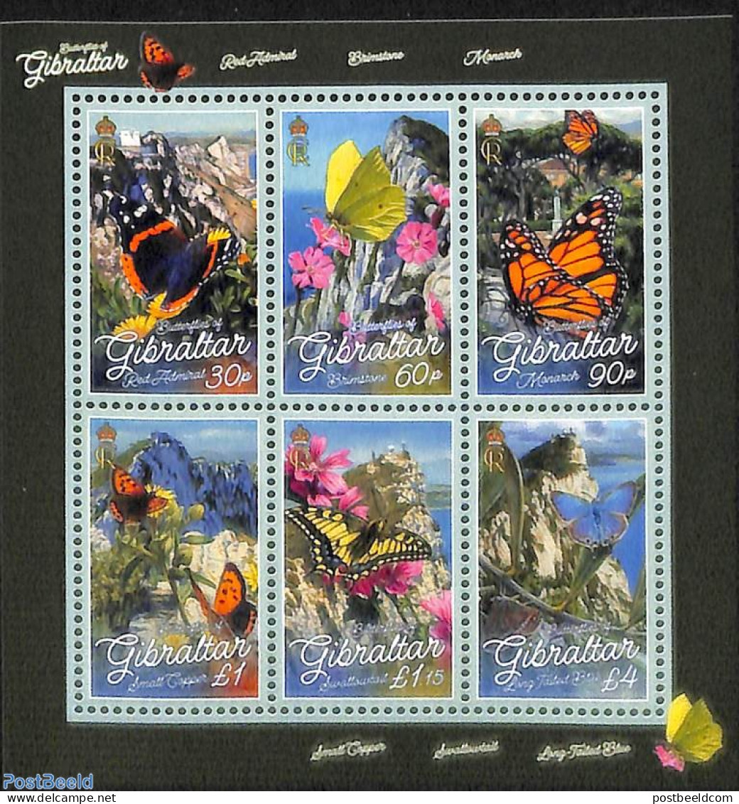 Gibraltar 2023 Butterflies S/s, Mint NH, Nature - Butterflies - Flowers & Plants - Gibraltar