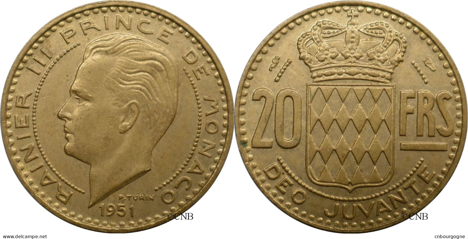 Monaco - Principauté - Rainier III - 20 Francs 1951 - SUP/AU55 - Mon6581 - 1949-1956 Oude Frank