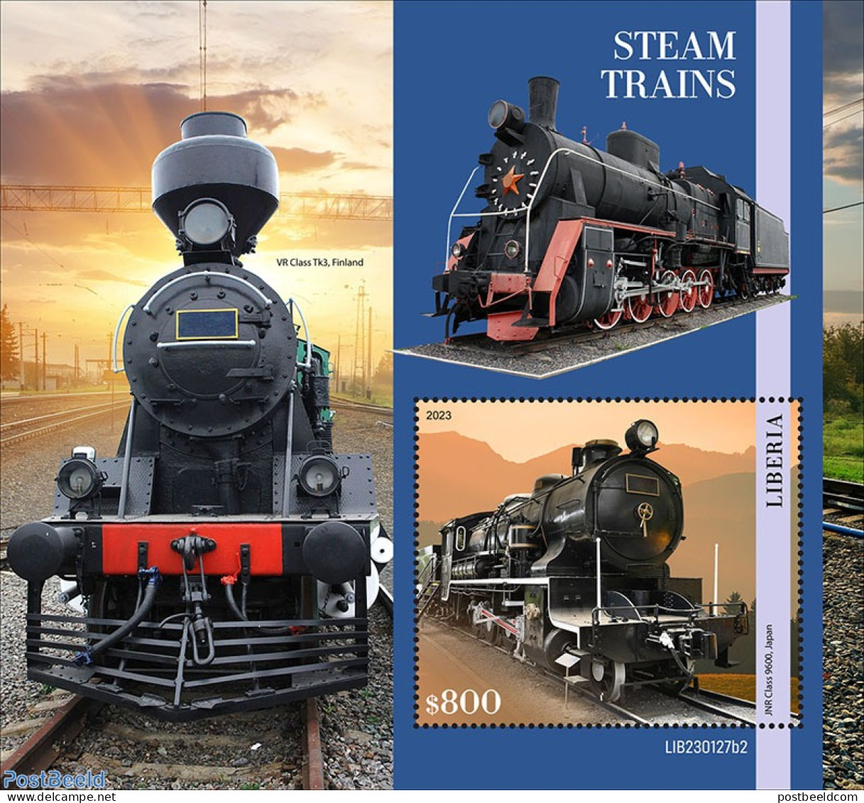 Liberia 2023 Steam Trains, Mint NH, Transport - Railways - Eisenbahnen