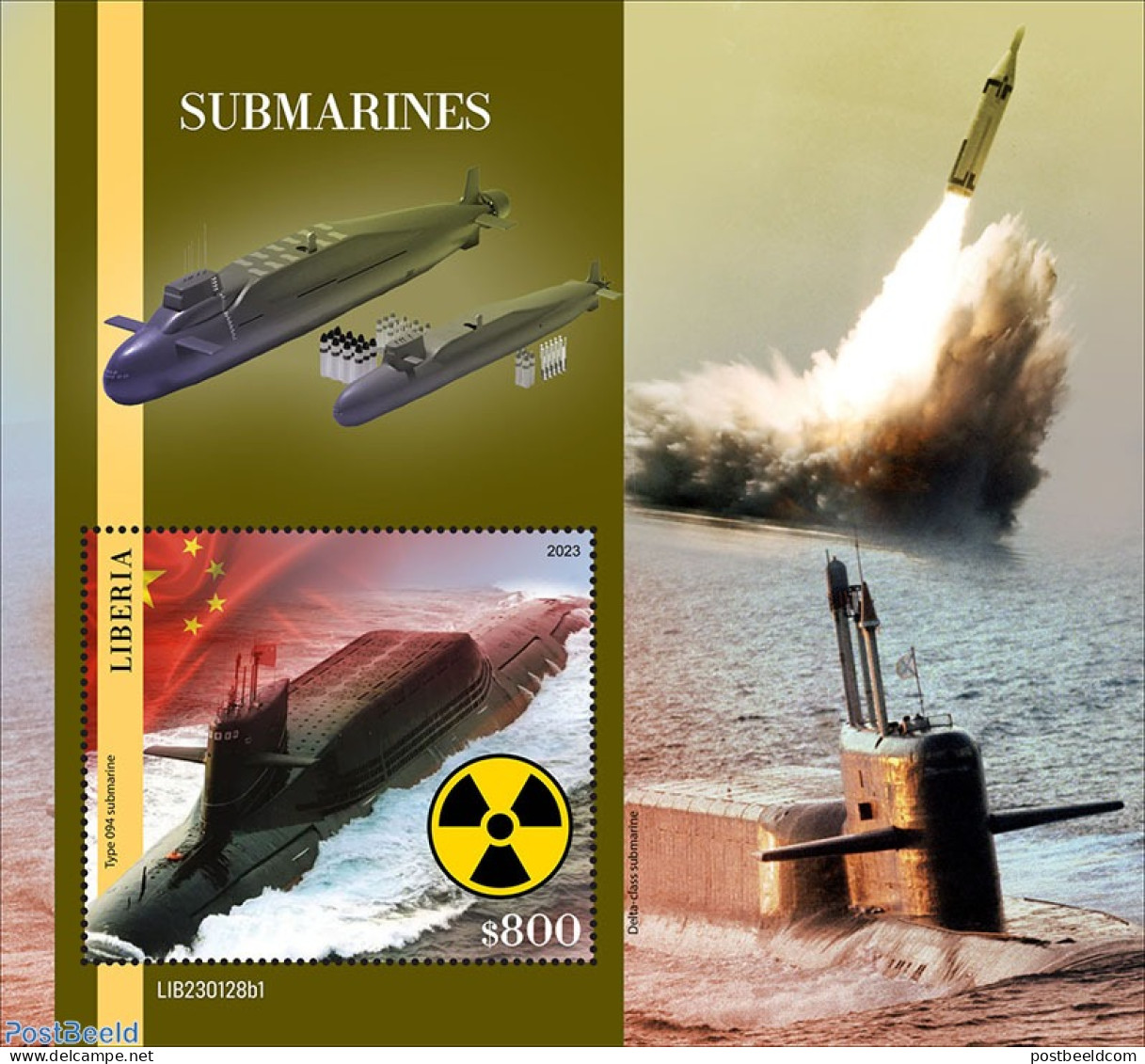 Liberia 2023 Submarines, Mint NH, History - Transport - Militarism - Ships And Boats - Militaria