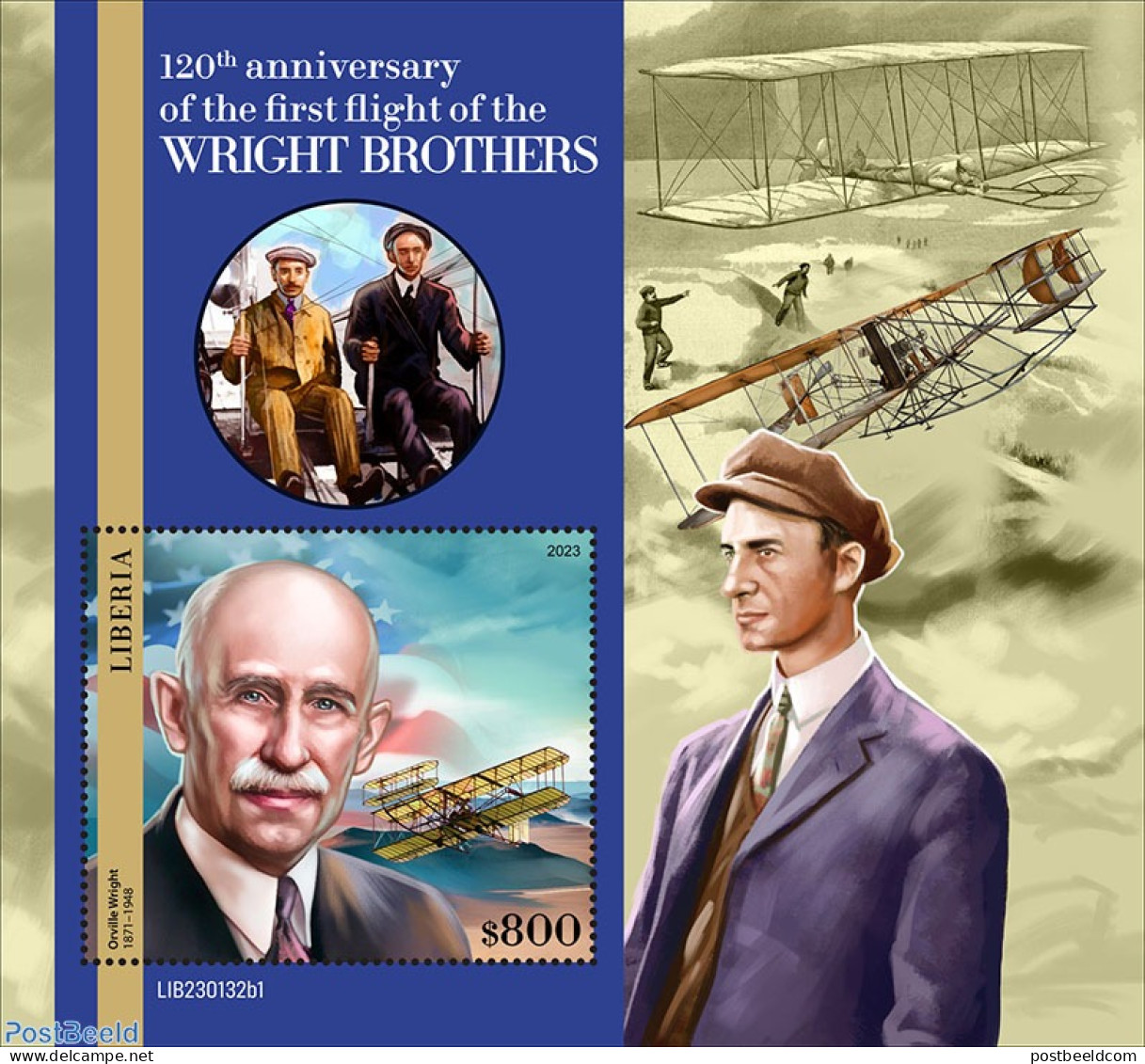 Liberia 2023 120th Anniversary Of The Wright Brothers, Mint NH, Transport - Aircraft & Aviation - Airplanes