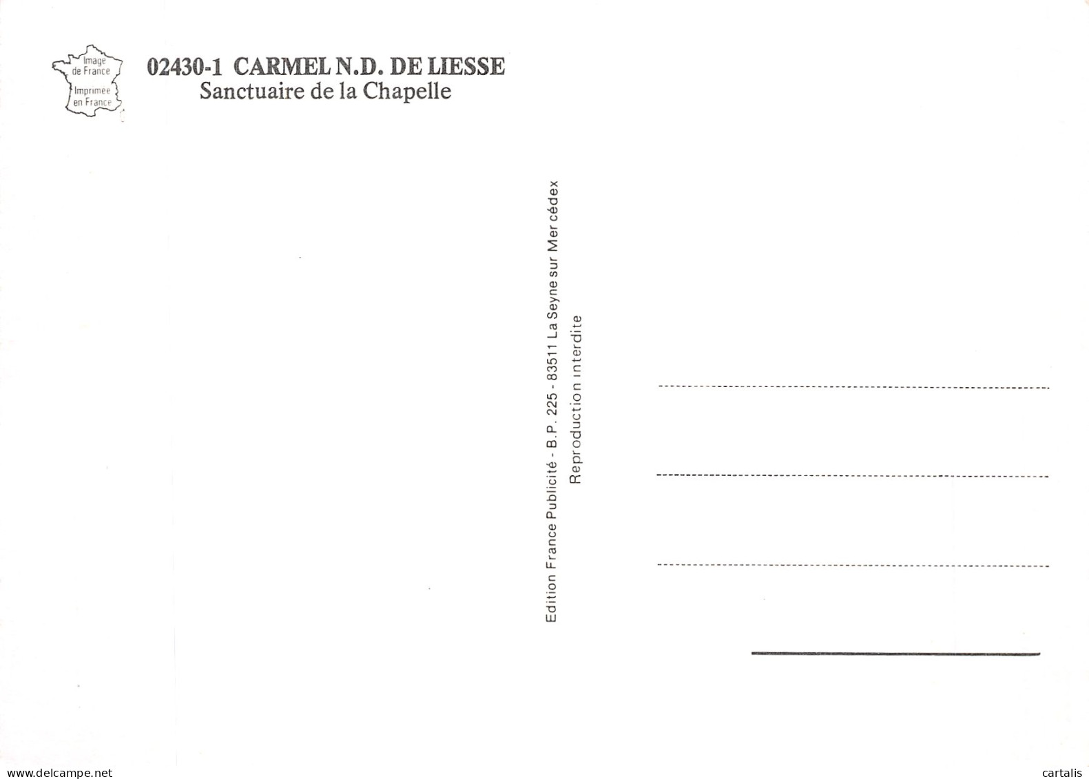 02-CARMEL NOTRE DAME DE LIESSE-N° 4443-C/0293 - Sonstige & Ohne Zuordnung