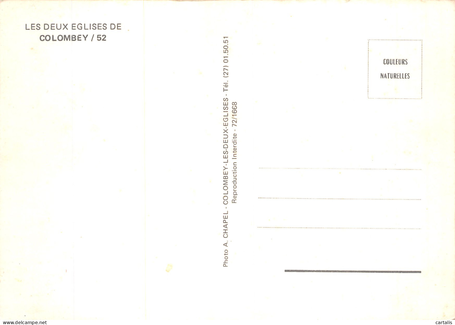 52-COLOMBEY LES DEUX EGLISES-N° 4443-C/0191 - Colombey Les Deux Eglises
