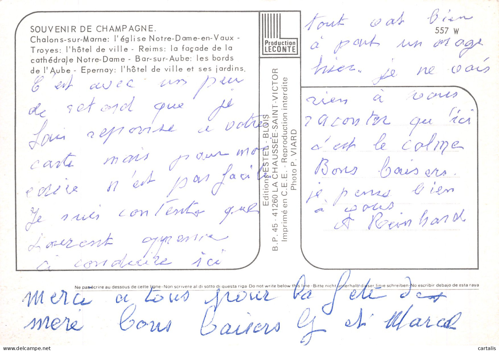 51-SOUVENIR DE CHAMPAGNE-N° 4443-C/0065 - Other & Unclassified