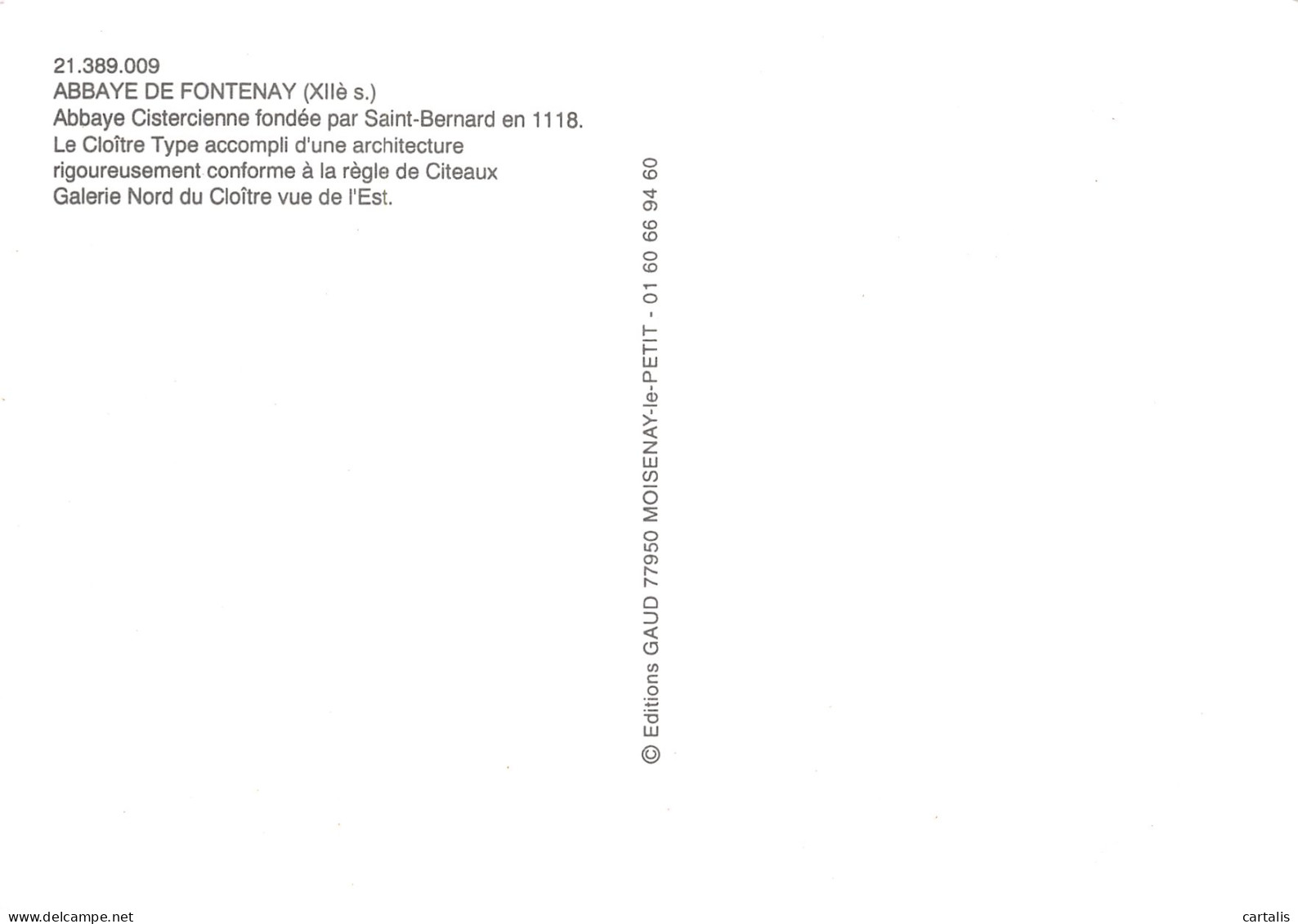 21-ABBAYE DE FONTENAY-N° 4443-B/0391 - Other & Unclassified