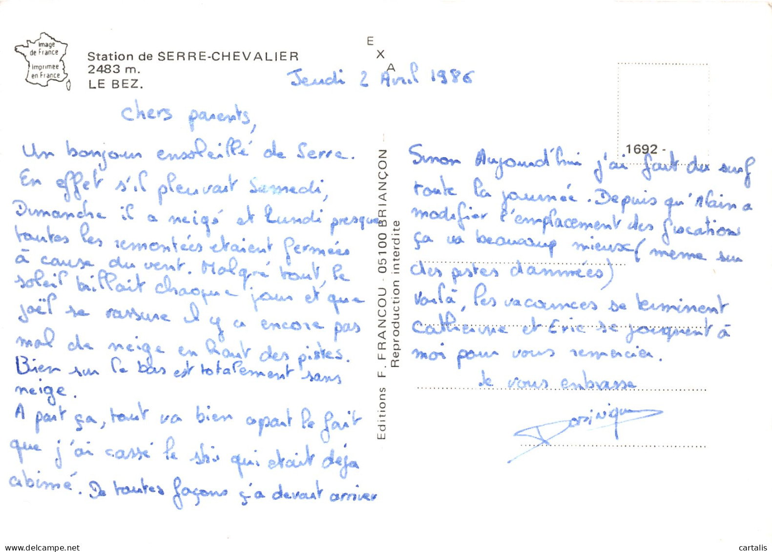 05-SERRE CHEVALIER LE BEZ-N° 4443-A/0301 - Serre Chevalier