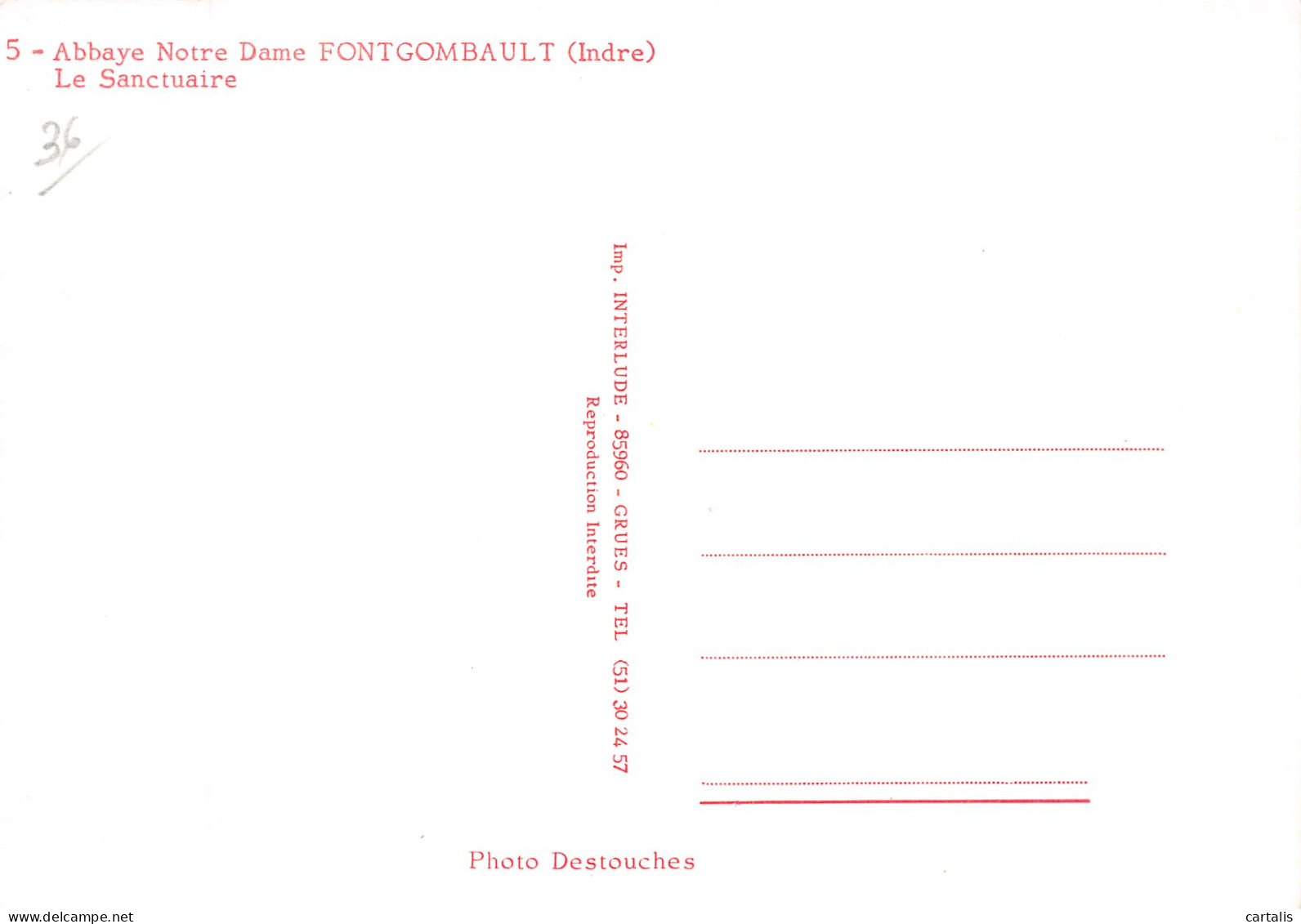 36-ABBAYE NOTRE DAME DE FONTGOMBAULT-N° 4444-A/0243 - Other & Unclassified