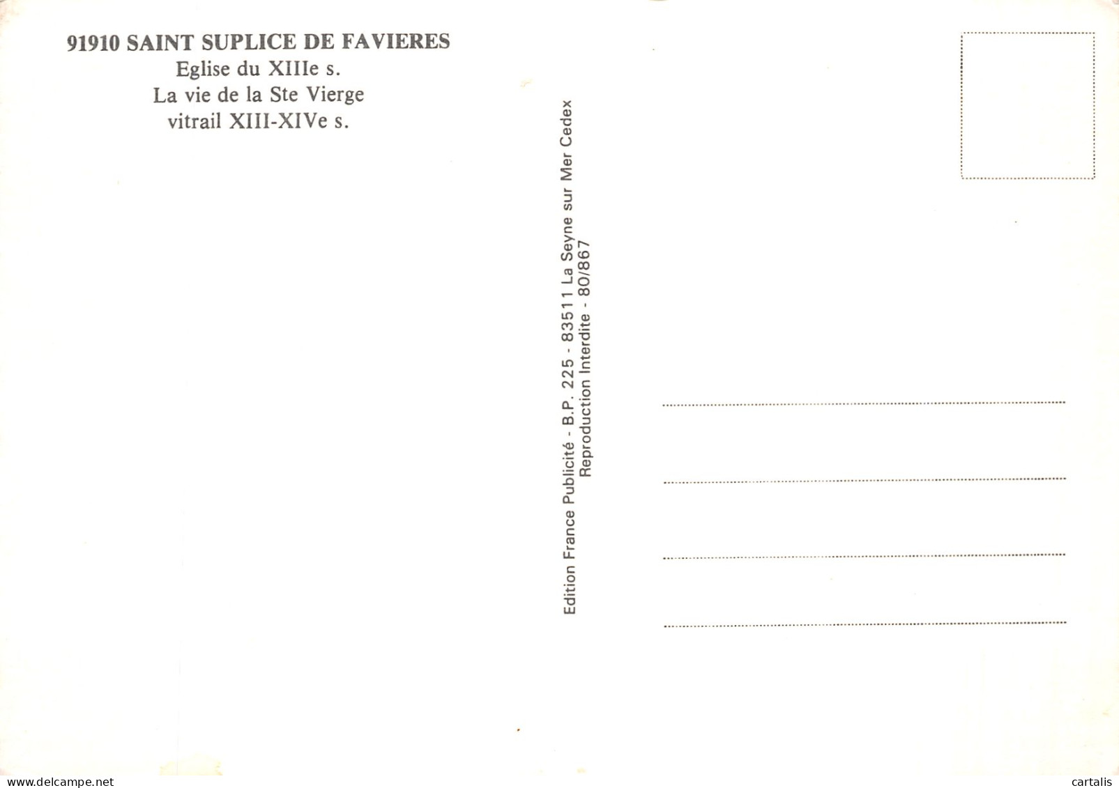 91-SAINT SULPICE DE FAVIERES-N° 4443-D/0355 - Saint Sulpice De Favieres