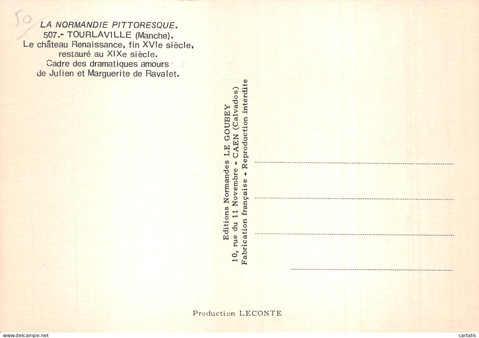 50-TOURLAVILLE LE CHATEAU-N° 4444-D/0009 - Autres & Non Classés