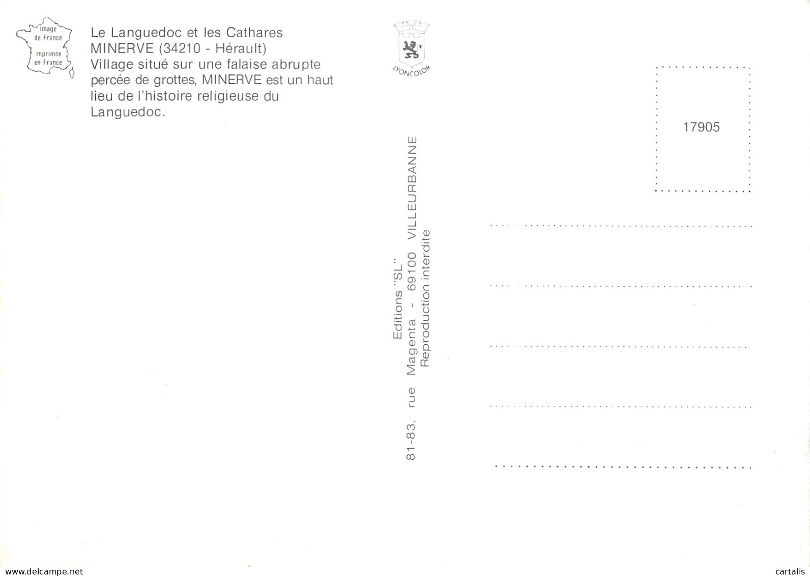 34-MINERVE-N° 4444-C/0295 - Altri & Non Classificati