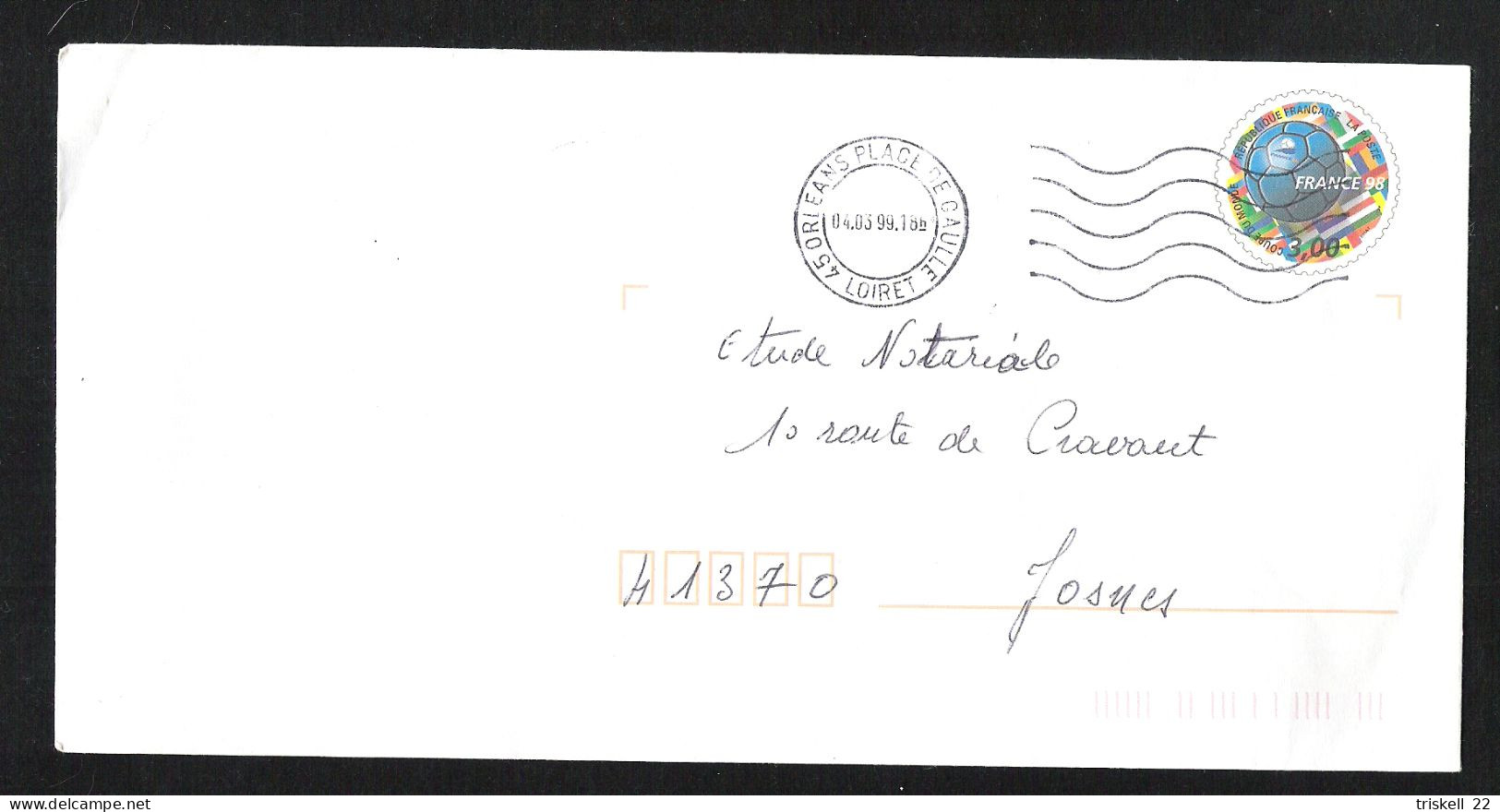 Entier Postal 3139-E2 D'Orléans Place De Gaulle 04-03-1999 - 1961-....