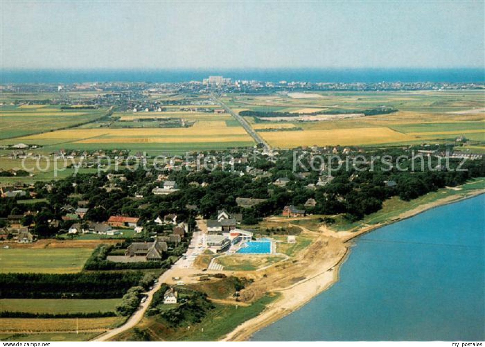 73677888 Keitum Sylt Fliegeraufnahme Mit Westerland Im Hintergrund Keitum Sylt - Sylt