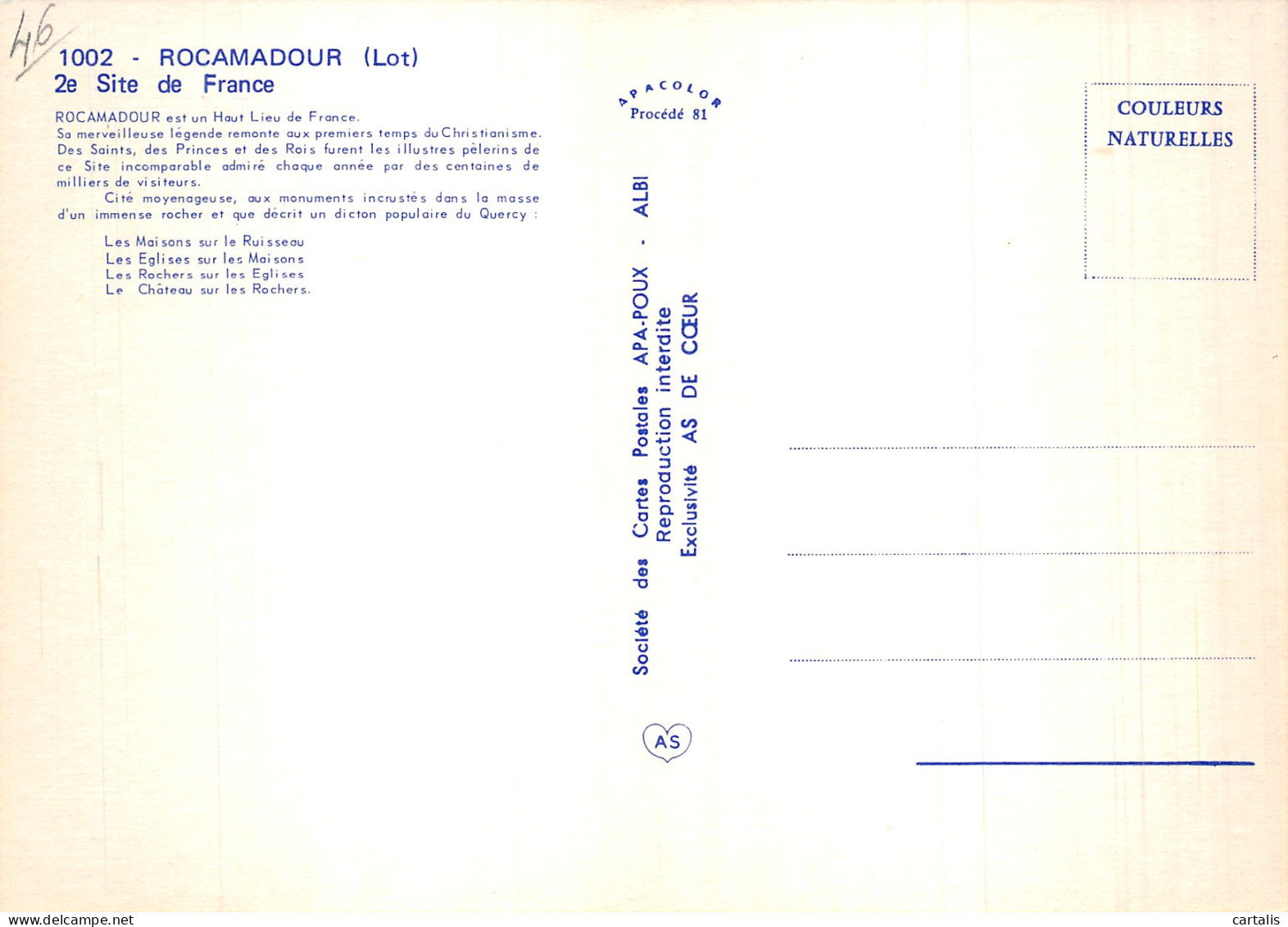 46-ROCAMADOUR-N° 4444-D/0211 - Rocamadour