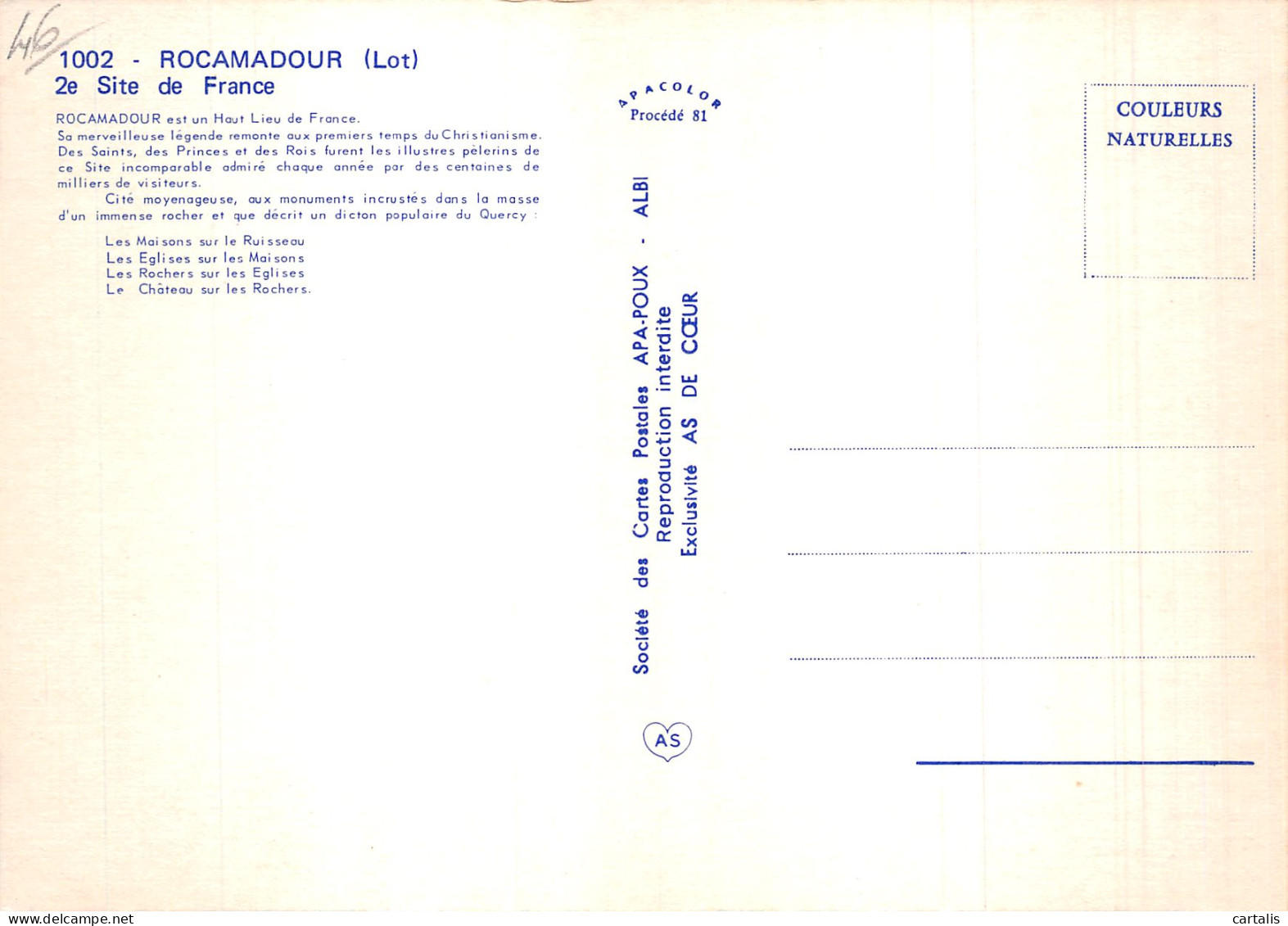 46-ROCAMADOUR-N° 4444-D/0213 - Rocamadour