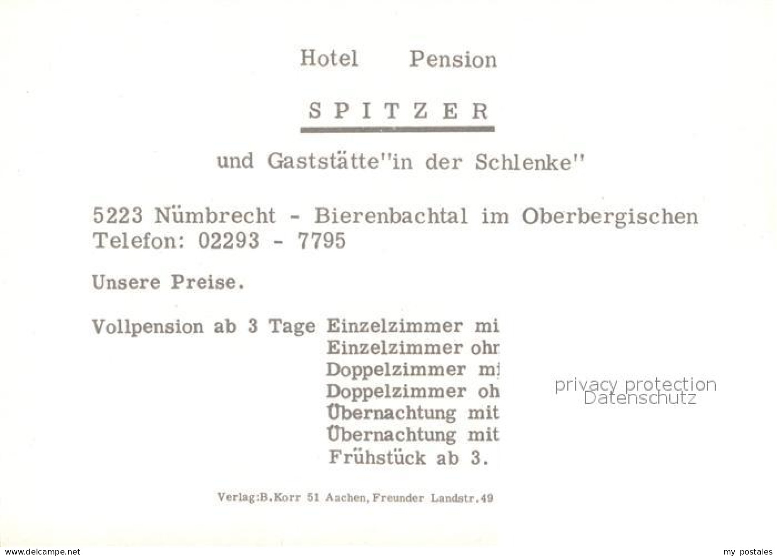 73677832 Nuembrecht Hotel Pension Spitzer Gastraeume Zimmer Nuembrecht - Otros & Sin Clasificación