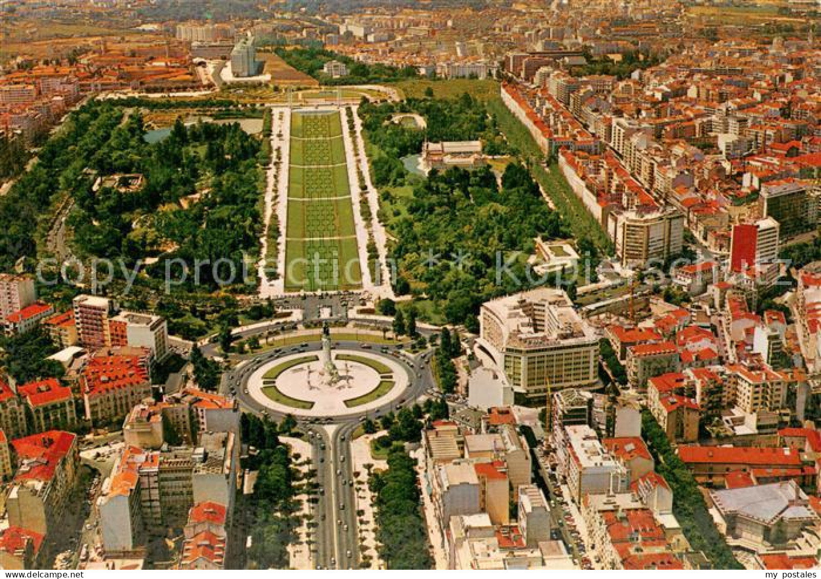 73677818 Lisboa Parque Eduardo VII E Avenue De Liberdade Vue Aerienne Lisboa - Altri & Non Classificati