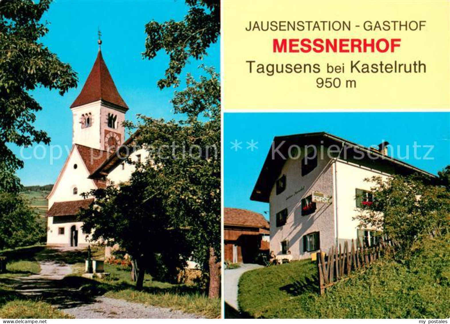 73677808 Tagusens Jausenstation Gasthof Messnerhof Kirche Tagusens - Sonstige & Ohne Zuordnung