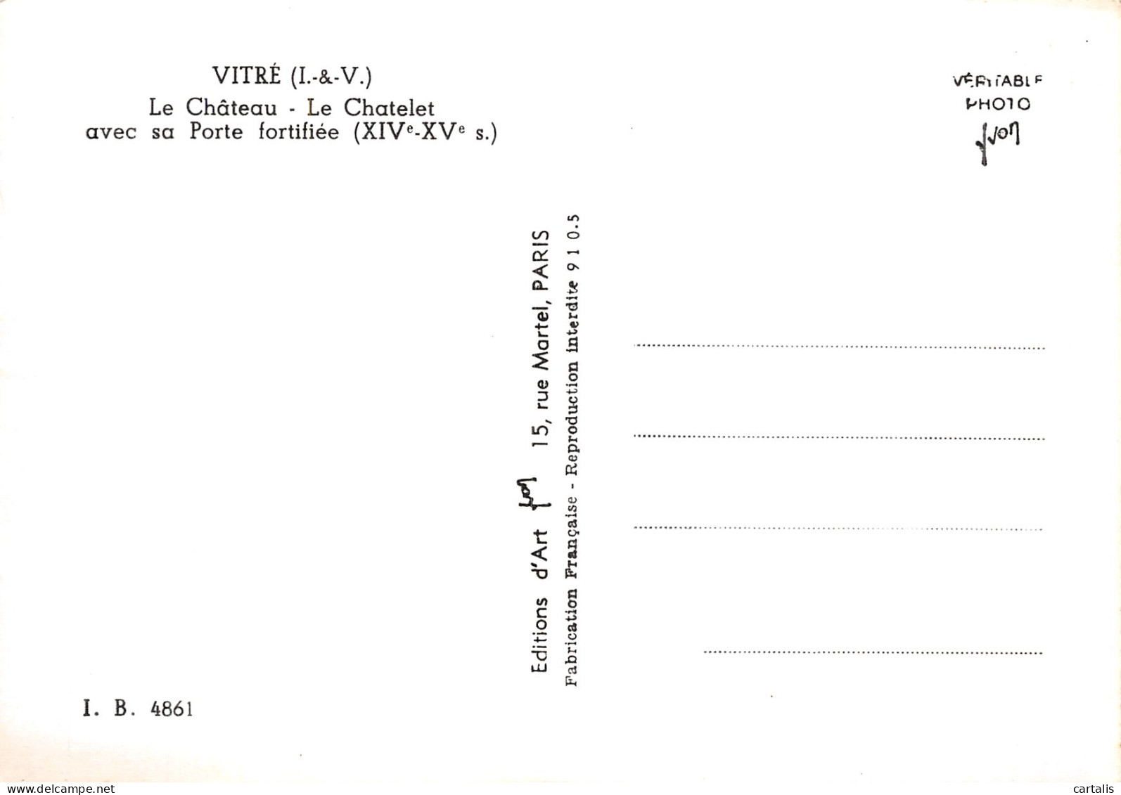 35-VITRE LE CHATEAU-N° 4446-B/0197 - Vitre