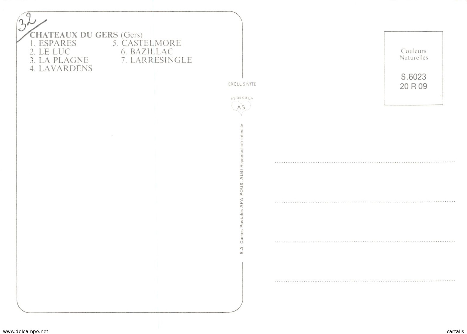 32-CHATEAUX DU GERS-N° 4447-B/0035 - Other & Unclassified