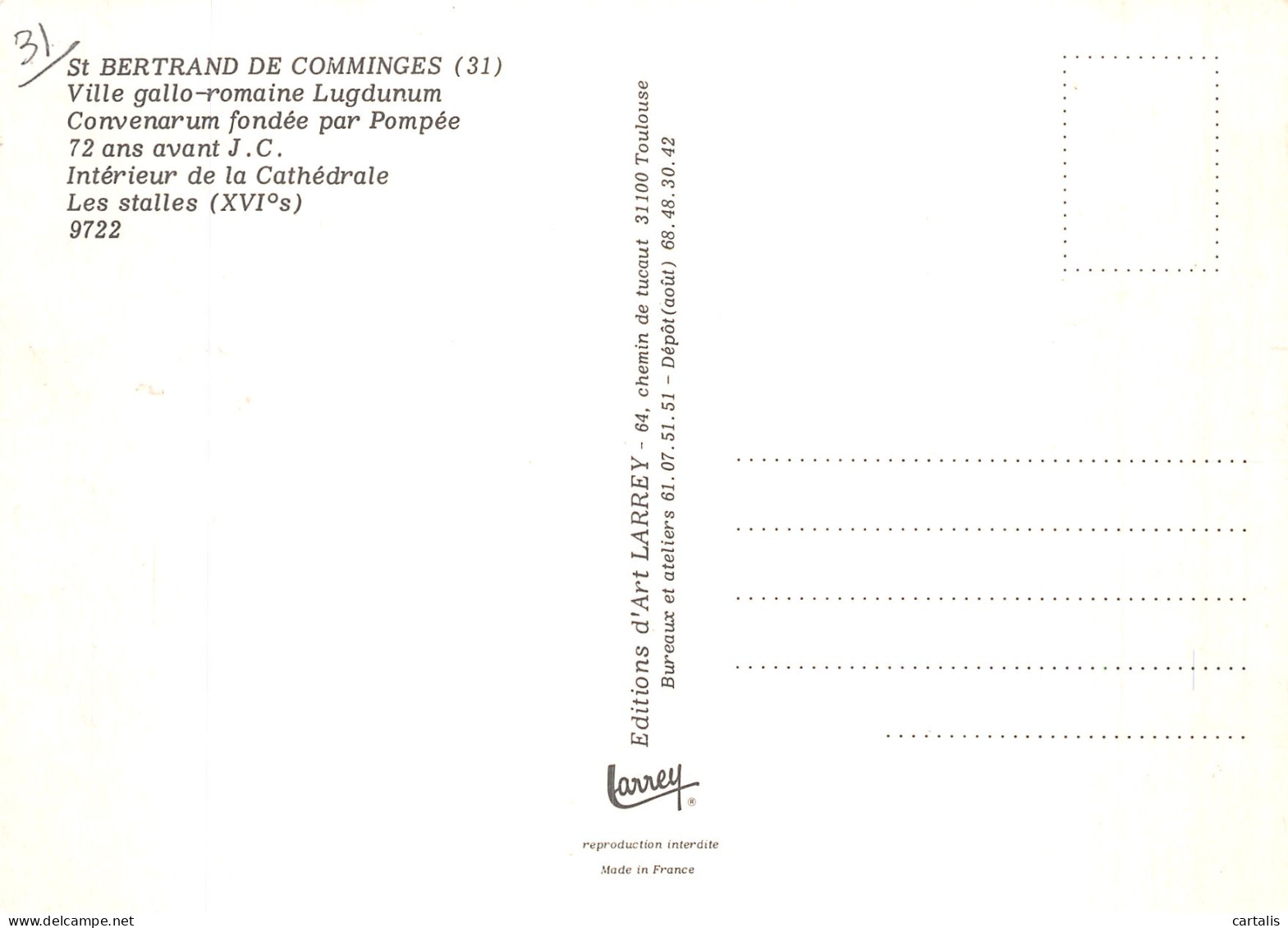 31-SAINT BERTRAND DE COMMINGES-N° 4447-B/0019 - Saint Bertrand De Comminges