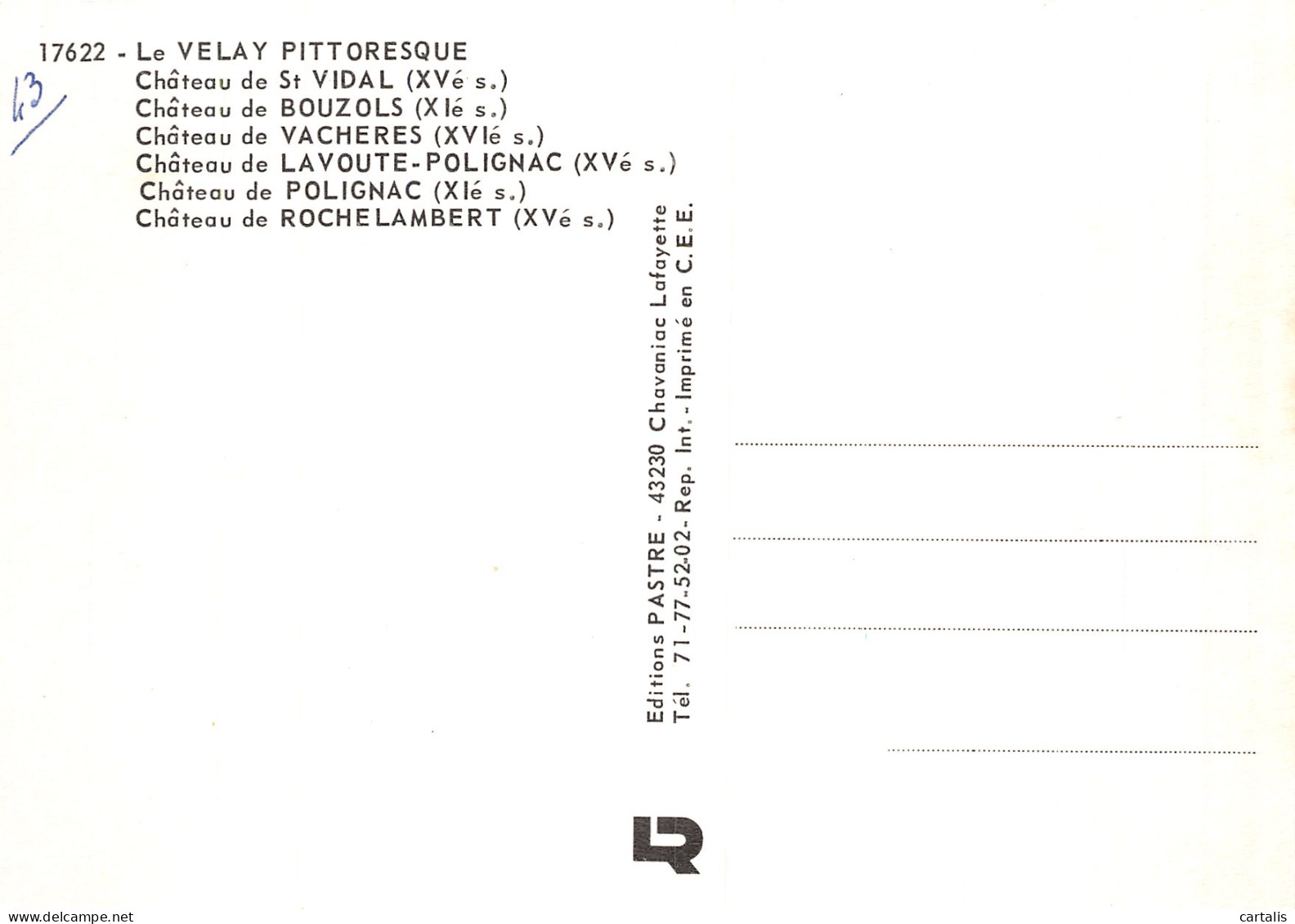 43-CHATEAUX DU VELAY-N° 4447-A/0321 - Sonstige & Ohne Zuordnung