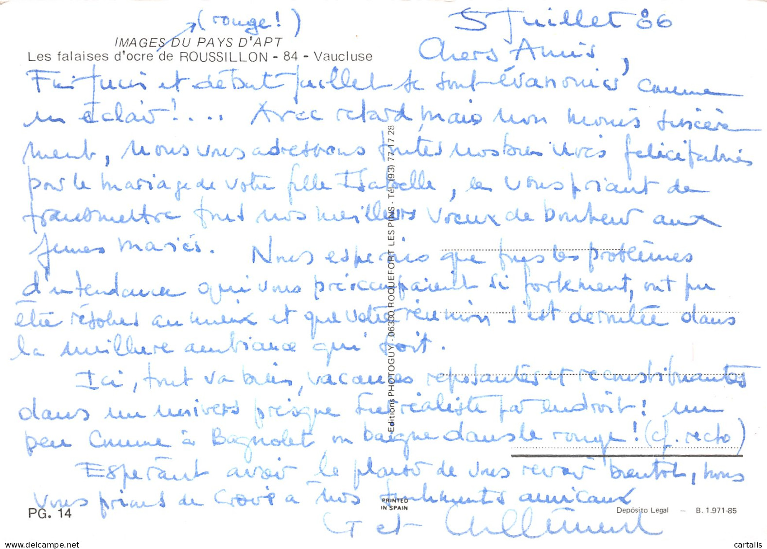 84-FALAISES D OCRE DE ROUSSILLON-N° 4447-A/0179 - Other & Unclassified