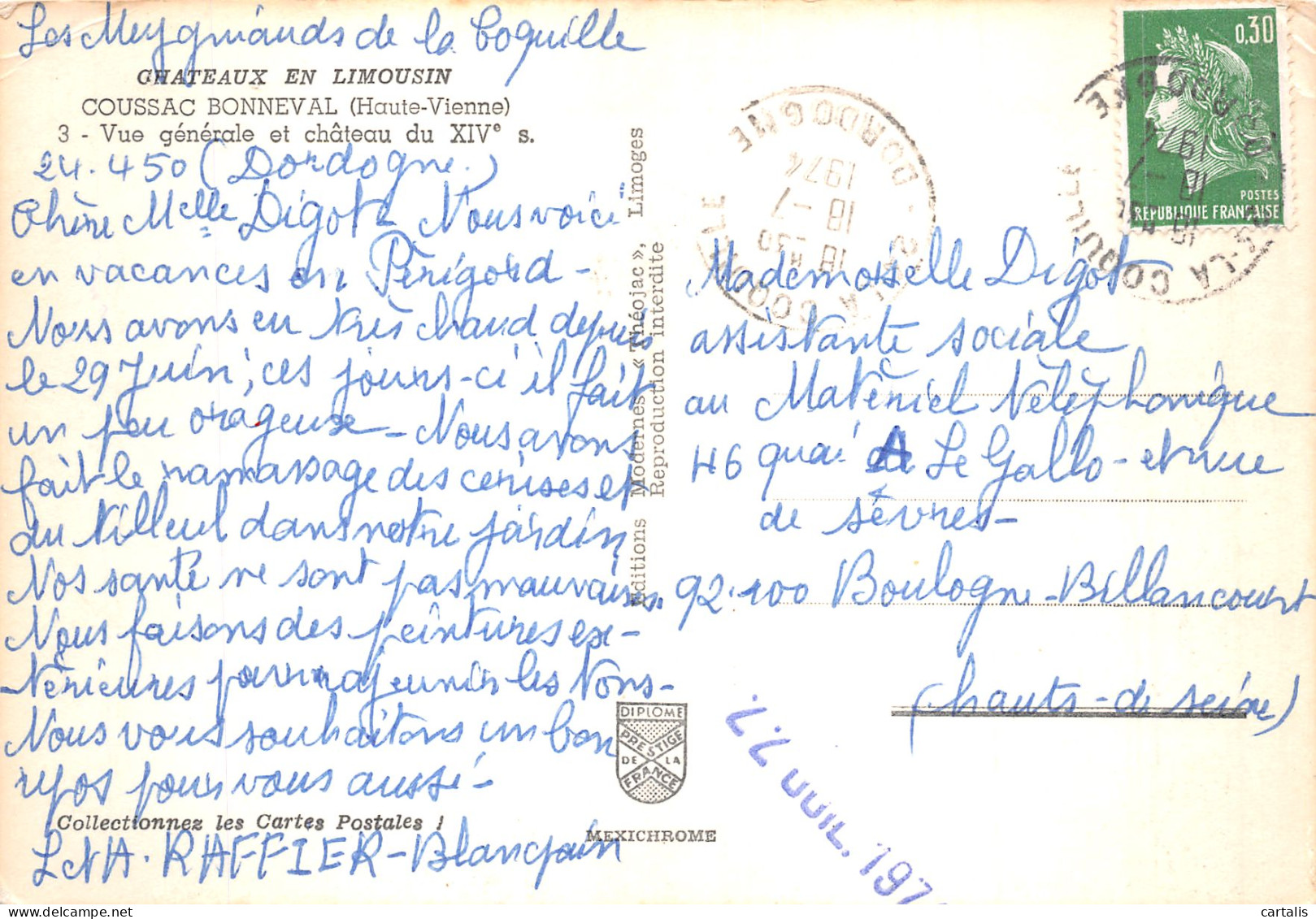 87-COUSSAC BONNEVAL-N° 4447-A/0089 - Other & Unclassified