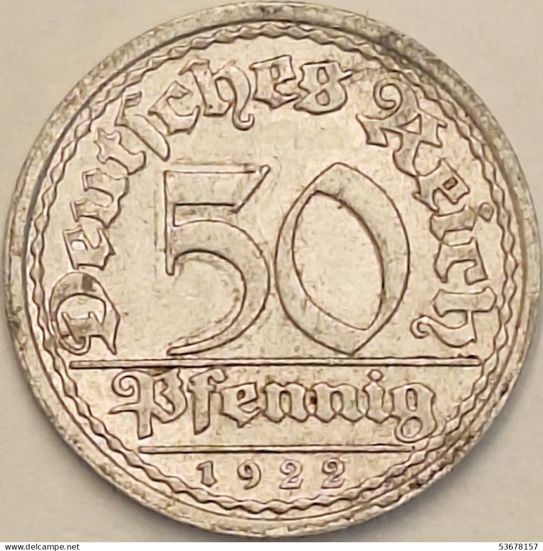 Germany Weimar Republic - 50 Pfennig 1922 A, KM# 27 (#4427) - Andere - Europa